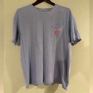 Bussin’ With The Boys Barstool Sports Pocket Tee – Washed Blue Graphic Shirt